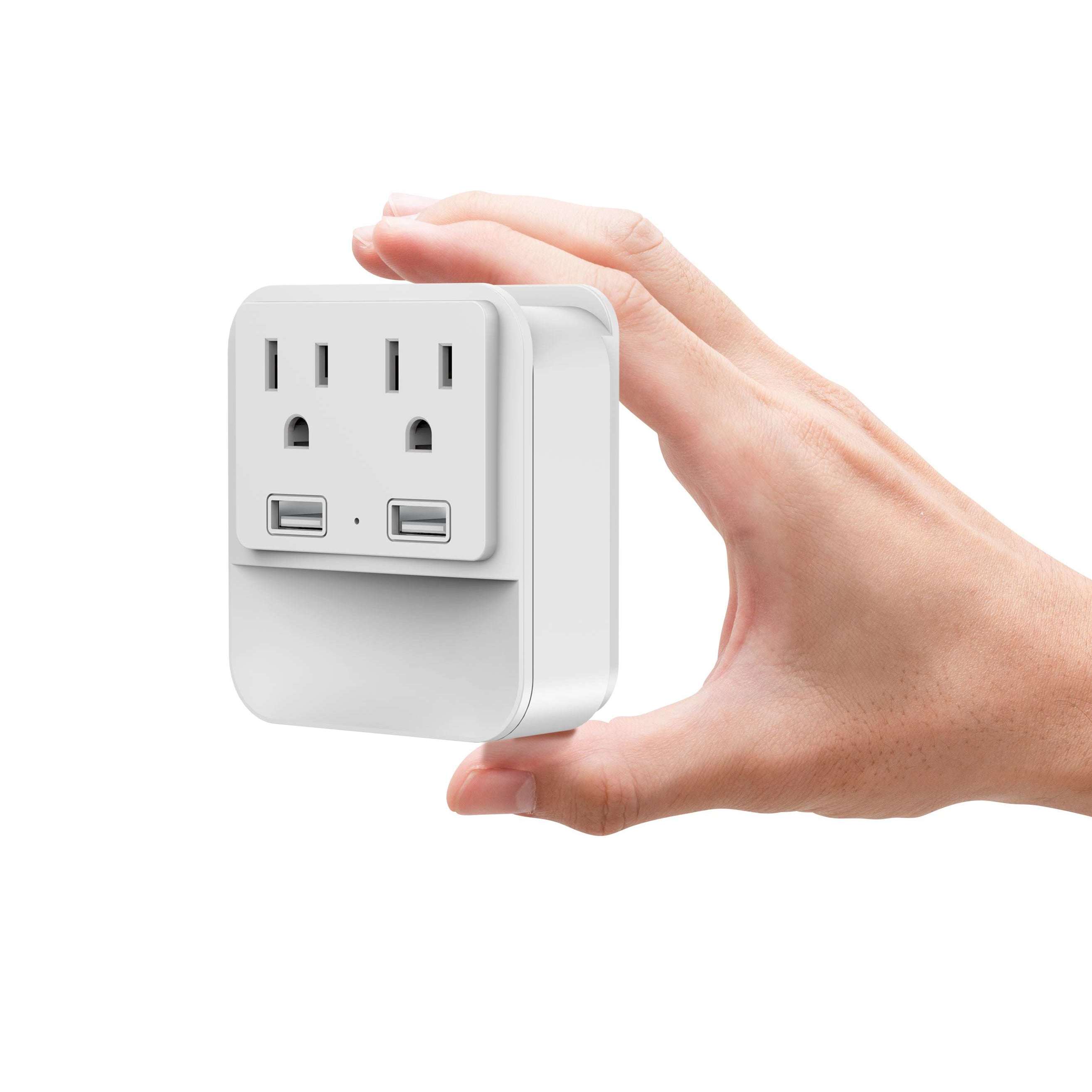 Multi-Plug Protector Power Strip Wall Adapter 2 Outlets