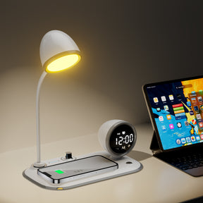 3-in-1 Bedside Clock and Wireless Charging Stand with Night Light